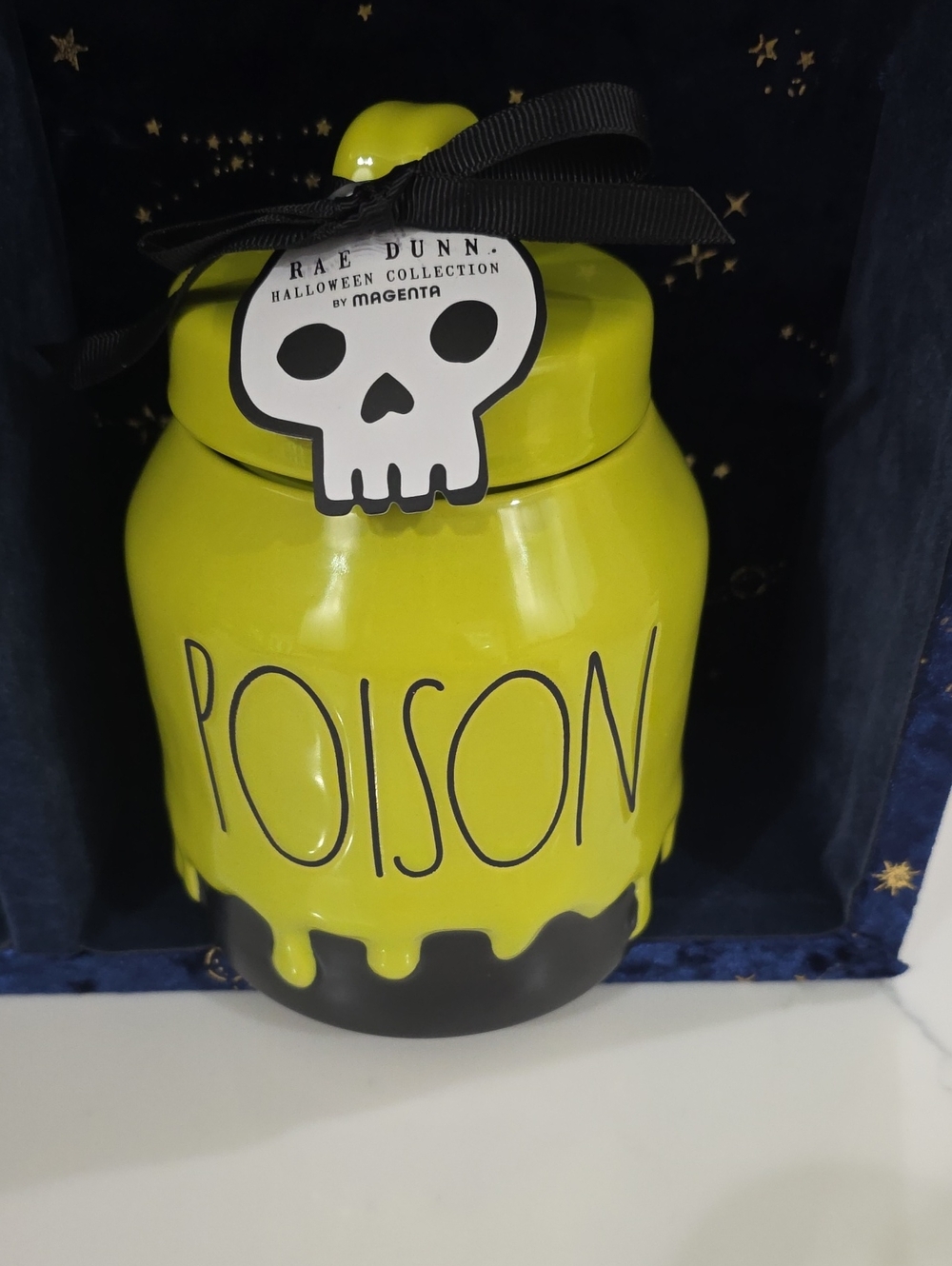 Rae Dunn Neon Green "Poison" Ceramic Canister